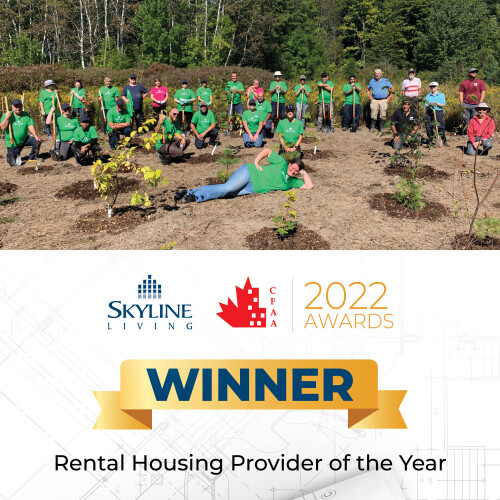 Skyline Living volunteers in Kingston, Ontario got their hands dirty planting trees and shrubs in partnership with Tree Canada