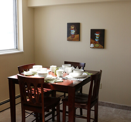 100 Lancaster new 2 bedroom staged dining area
