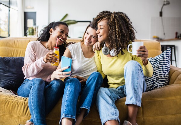 A group of friends in an apartment together.