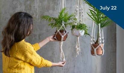 Macrame Plant Hanger Silverstripe image 1