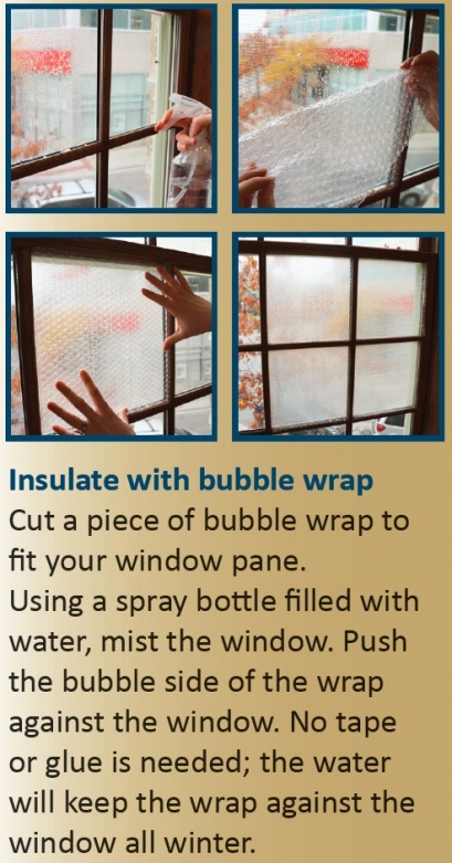 staying warm bubble wrap