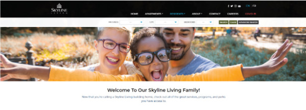 Screenshot of Skyline Living Rental Process Page