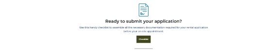 Screenshot of Skyline Living Rental Process Page, indicating where you can click to download the Rental Process Checklist