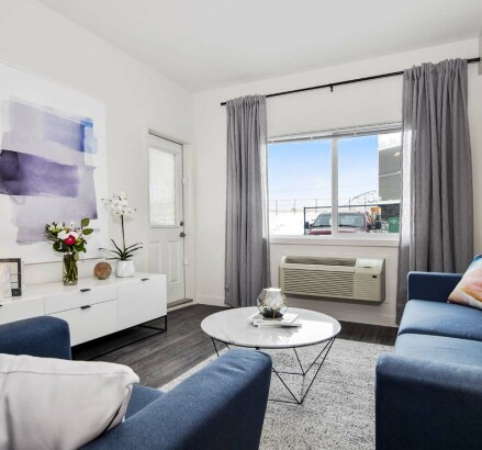 3635 Carrington Road 1 Bedroom Model Suite Living Room 2